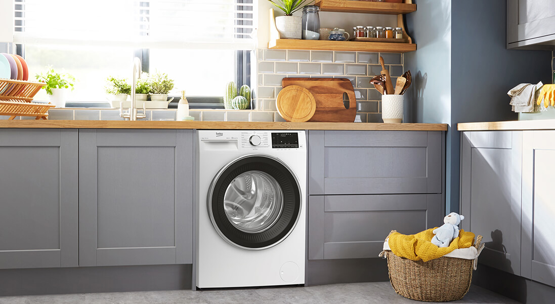 washing machine in kitchen